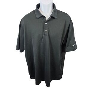 Nike Dri Fit UV Golf Polo Shirt Mens XL Black Short Sleeve Performance /A205